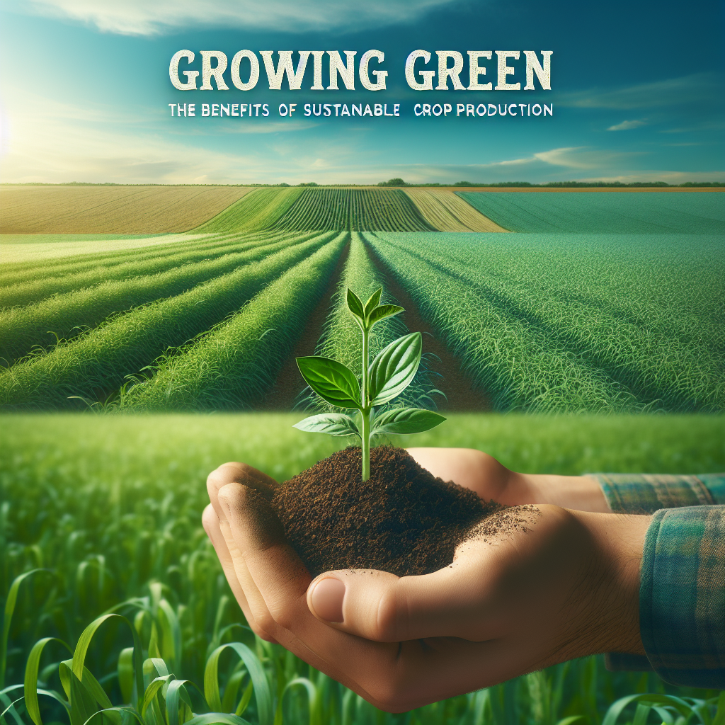 An infographic illustrating the environmental, economic, and health benefits of sustainable crop production practices.